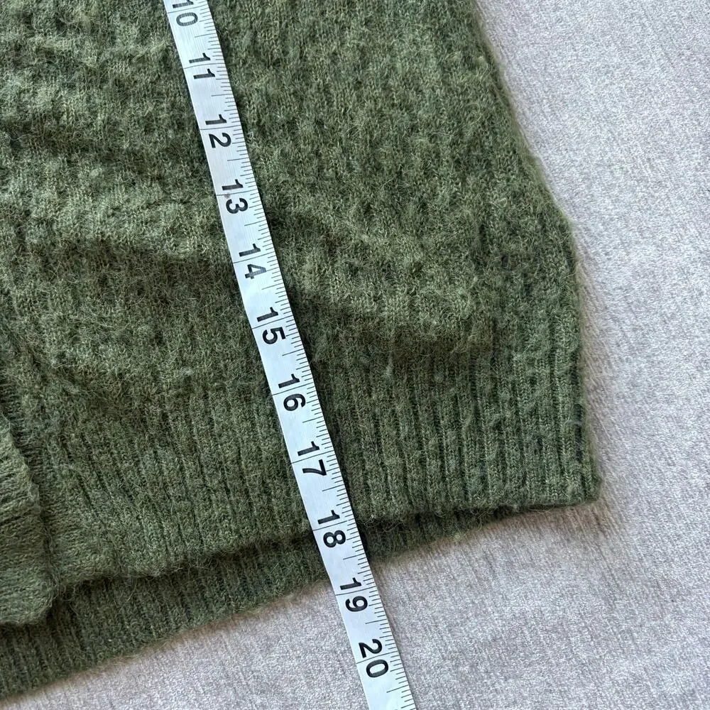 ATM ANTHONY THOMAS MELILLO Cropped Green Knit Cardigan - Picture 8 of 9